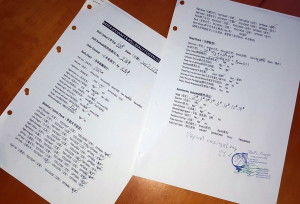 Chinnesches Protokoll von der Qualitätskontrolle, welches hier nochmals Punkt für Punkt überprüft wird und erst nach Vaginalversiegelung entgültig abgezeichnet und zur Dokumentation archiviert wird.